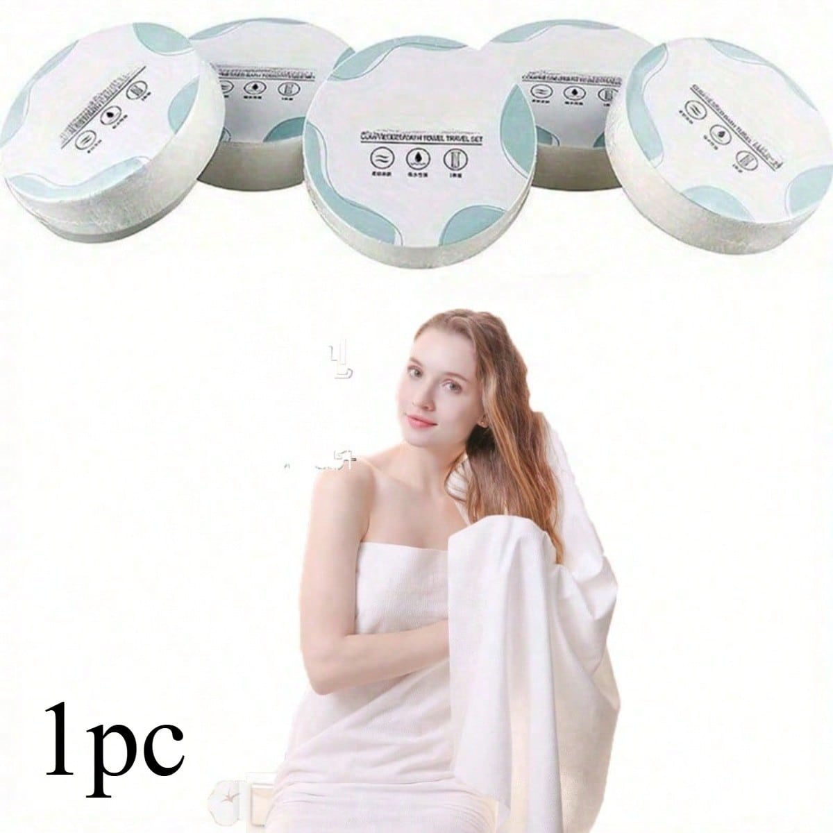 Beach Towel Large - 1pc Large Compressed Towel Disposable Bath