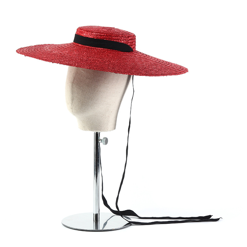 15cm Wide Brim Straw Hat Flat  - Bucket Hat Straw review and price