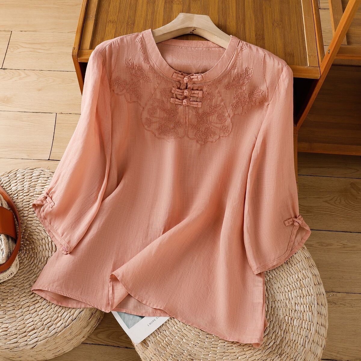Chinese Style Round Collar But - Shirt Camp Collar review and price